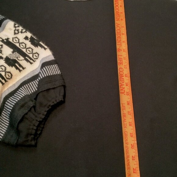 Angel Premium Shirt Plus Size 1X Black Thermal Sweater Sleeves Alpaca Cropped - Picture 5 of 16